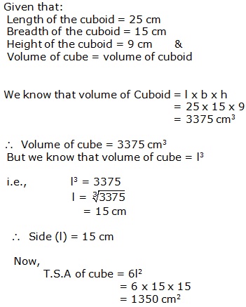 Frank Solutions Icse Class 9 Mathematics Chapter - Surface Areas And Volume Of Solids