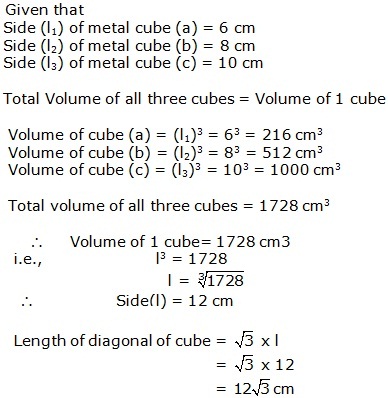 Frank Solutions Icse Class 9 Mathematics Chapter - Surface Areas And Volume Of Solids