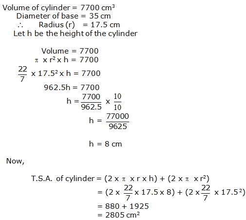 Frank Solutions Icse Class 9 Mathematics Chapter - Surface Areas And Volume Of Solids