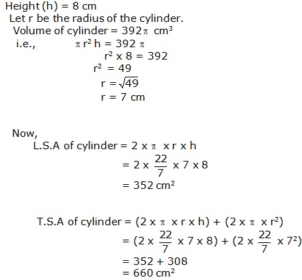 Frank Solutions Icse Class 9 Mathematics Chapter - Surface Areas And Volume Of Solids