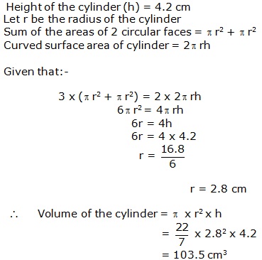 Frank Solutions Icse Class 9 Mathematics Chapter - Surface Areas And Volume Of Solids