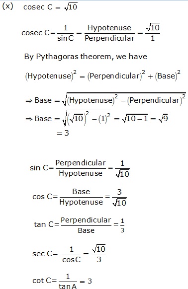 Frank Solutions Icse Class 9 Mathematics Chapter - Trigonometrical Ratios