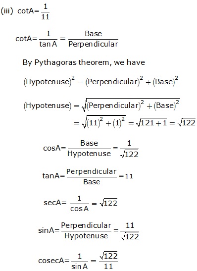 Frank Solutions Icse Class 9 Mathematics Chapter - Trigonometrical Ratios