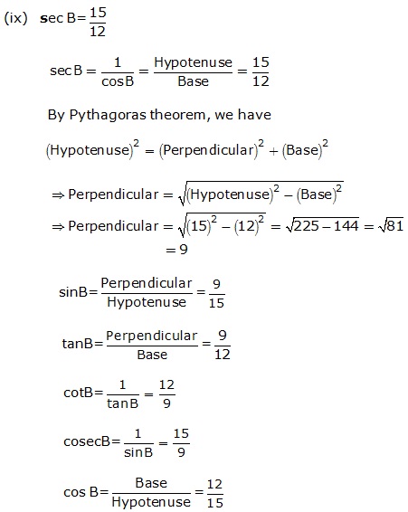 Frank Solutions Icse Class 9 Mathematics Chapter - Trigonometrical Ratios