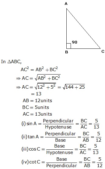 Frank Solutions Icse Class 9 Mathematics Chapter - Trigonometrical Ratios