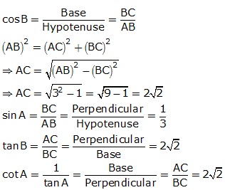 Frank Solutions Icse Class 9 Mathematics Chapter - Trigonometrical Ratios