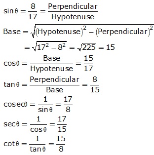 Frank Solutions Icse Class 9 Mathematics Chapter - Trigonometrical Ratios