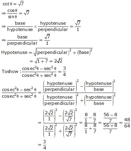 Frank Solutions Icse Class 9 Mathematics Chapter - Trigonometrical Ratios