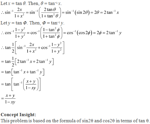 Tan1 2 Sin 1 2x 1 X 2 Cos 1 1 Y 2 1 Y 2 X Y 1 Xy If X Lt 1 Y Gt 0 And Xy Gt 1 Mathematics Topperlearning Com Exkwfcdd