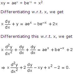 Represent The Following Families Of Curves By Forming The Corresponding Differential Equations Where A And B Are Parameters Xy Ae X Be X X 2 Mathematics Topperlearning Com Si1kzqgg