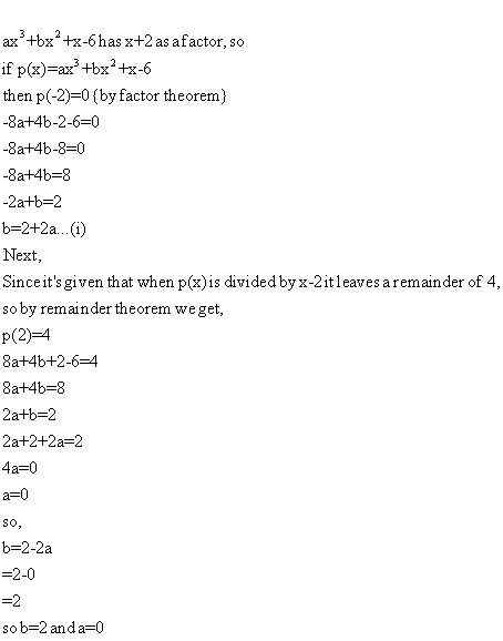 Please Solve Q No 46 Find The Value Of A If X 2 Is A Factor Of 2x V Ax A By X 6 Maths Polynomials Meritnation Com