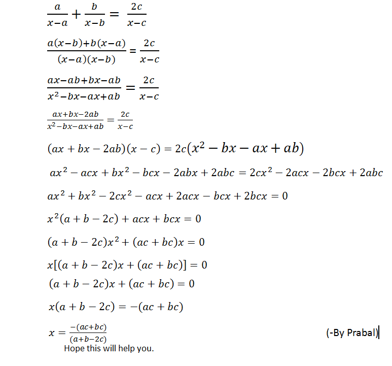Find X In Terms Of A B And C A X A B X B 2c X C Mathematics Topperlearning Com 5qxeww55