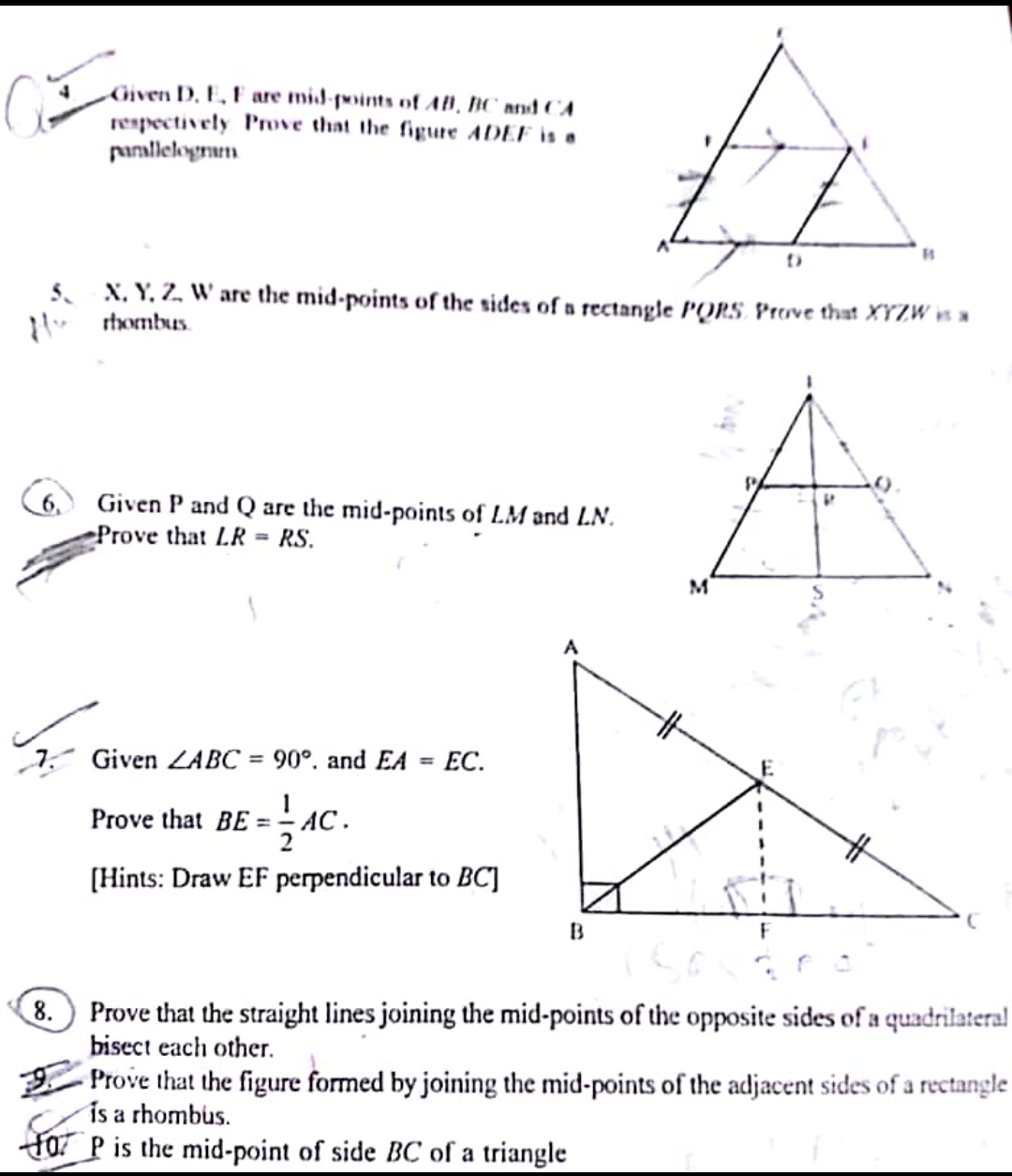 Mid Point Theorem Quadrilaterals Notes Questions Answers For Cbse Class 9 Topperlearning