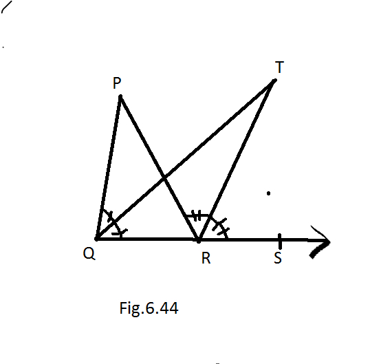 In Fig 644 The Side Qr Of Triangle Pqr Is Produced To A Point S If The Bisectors Of Angle Pqr And Angle Prs Meet At Point T Then Prove That Angle