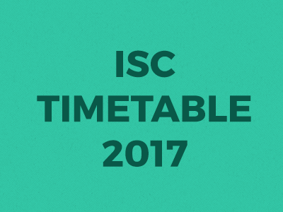 Revised ISC 2017 timetable out!