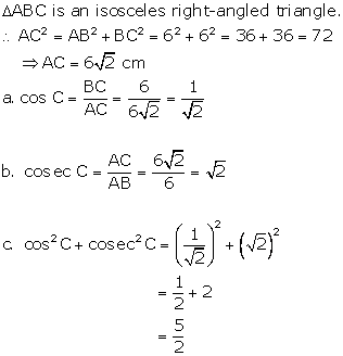 Frank Solutions Icse Class 9 Mathematics Chapter - Trigonometrical Ratios