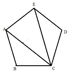 In a regular pentagon ABCDE, prove that the triangle ACE is isosceles ...