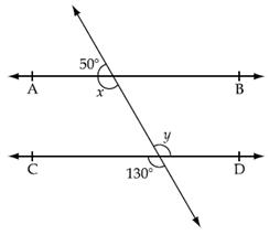 In given figure, find the values of x and y. - se0javzvv