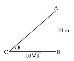 An electric pole is 10 m high. If its shadow is m in length. Find the ...