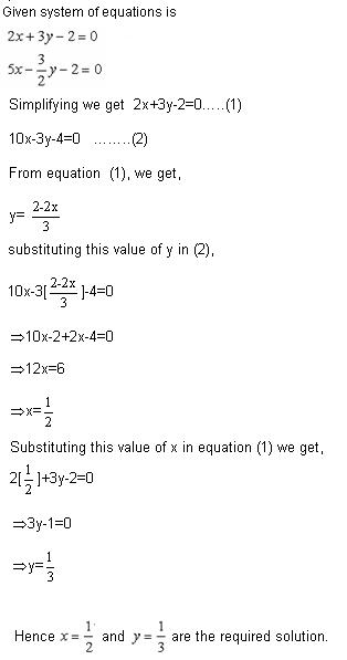 Solve the following pairs of Linear equation by substitution method ...