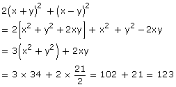 If X2 Y2 34 And Xy Find The Value Of 2 X Y 2 X Y 2 Mathematics Topperlearning Com Rztqc2mvv