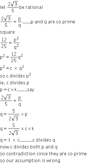 Prove that 2 root 3 divided by 5 is irrational - zef8p866