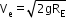 begin mathsize 12px style straight V subscript straight e equals square root of 2 gR subscript straight E end root end style