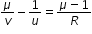 begin mathsize 12px style mu over v minus 1 over u equals fraction numerator mu minus 1 over denominator R end fraction end style