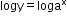 begin mathsize 12px style logy equals loga to the power of straight x end style