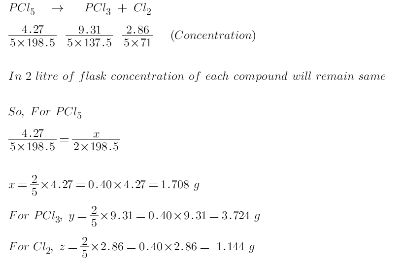 Phosphorus pentachloride decomposes according to this equation. PCl5(g ...