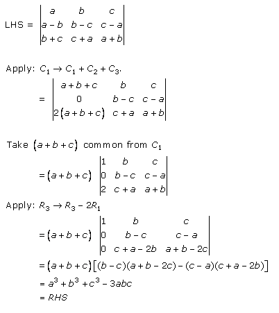 Using Properties Of Determinants Prove That A B C A B B C C A A 3 B 3 C 3 3abc B C C A A B Mathematics Topperlearning Com Dteg67ff