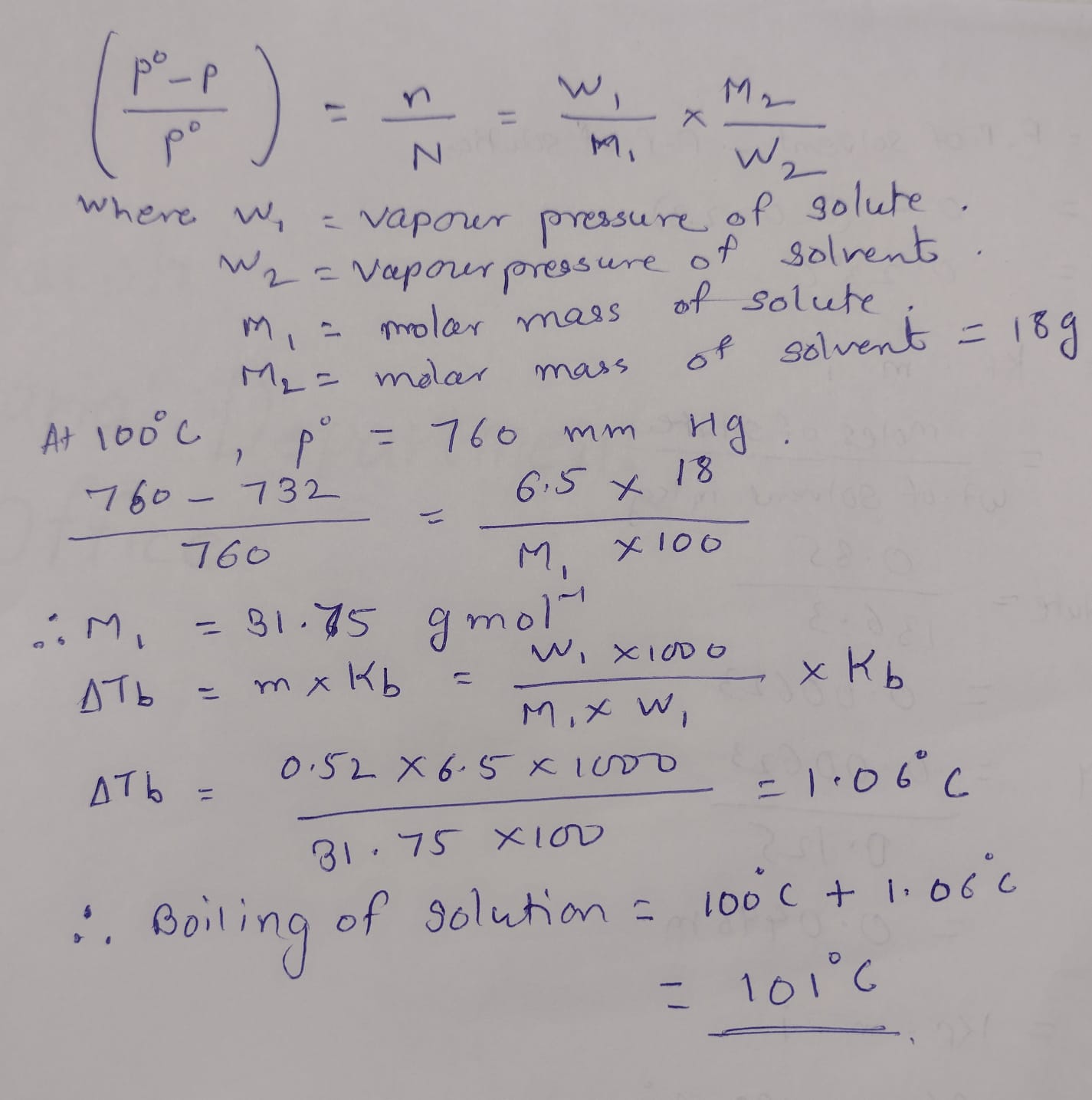 CBSE 12 Chem Solution Elevation in boiling point