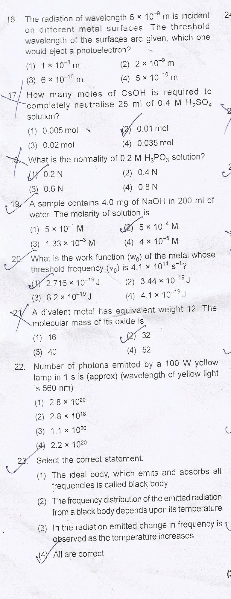 Questions And Answers Of Some Basic Concepts Of Chemistry Formulation And Calculation Of Cbse 5196