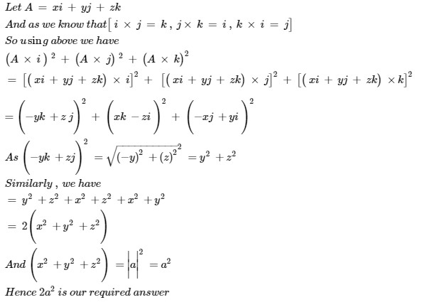 For Any Vector A The Value Of A I 2 A J 2 A K 2 Is Mathematics Topperlearning Com Qzp62bb