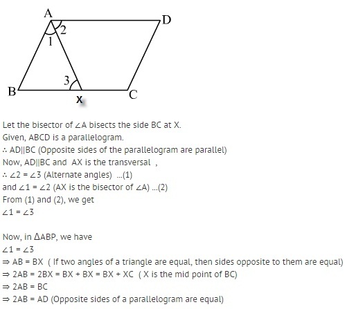 IN a // gm ABCD, bisector of angle A ALSO BISECTS BC AT X. Prove that ...