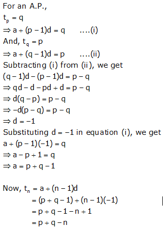 If The Pth Term Of An Ap Is Q And The Qth Term Of An Ap Is P Show That Its Nth Term Is P Q N Mathematics Topperlearning Com 05dxrx55