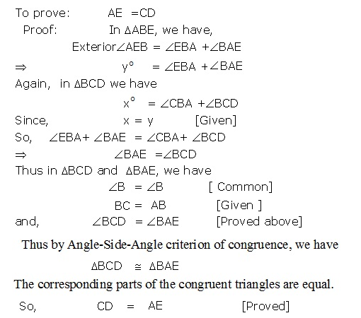 In The Given Figure If Angle X Y And Ab Cb Prove That Ae Cd Mathematics Topperlearning Com 7vir0011