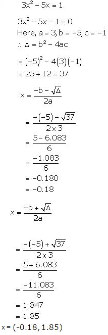 Solve For X And Give Your Answer Correct To Two Decimal Places 3x2 5x 1 Mathematics Topperlearning Com Xagiasguu