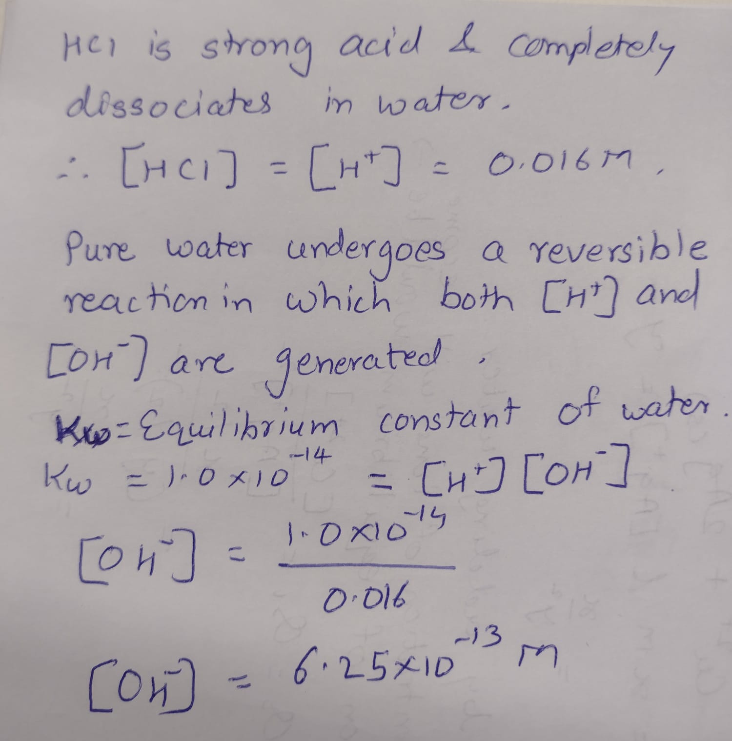 Strength of acid, water dissociation constant