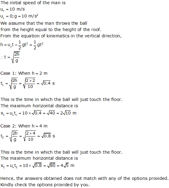 A man can throw a ball with initial speed of . He throws a ball inside ...