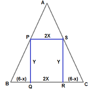 ABC is an isosceles triangle in which AB=AC=10 cm. ,BC=12 cm. PQRS is a ...