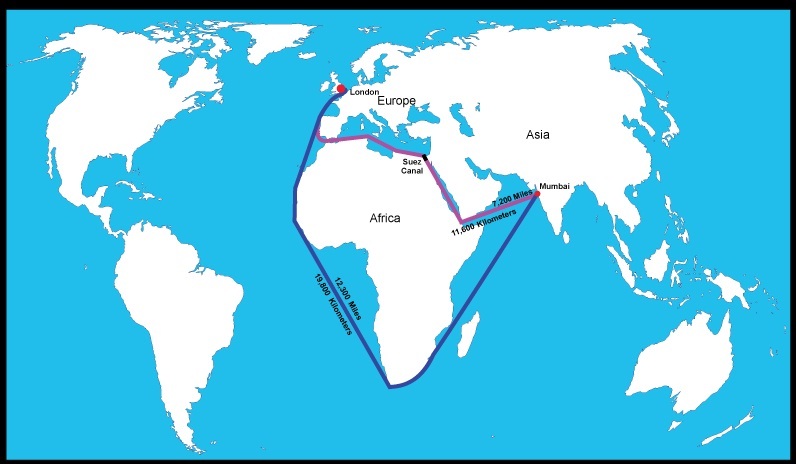 Suez Canal World Map
