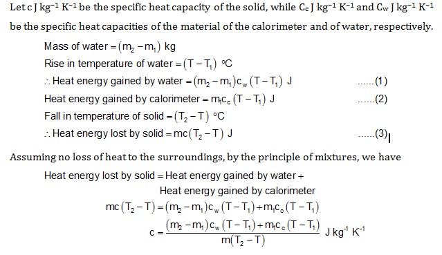Capacity of calorimeter heat Calculate the