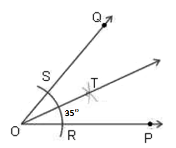 How to construct 35 degree angle with compass 