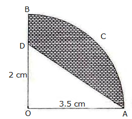 In the figure alongside, OAB is a quadrant of a circle. The radius OA ...