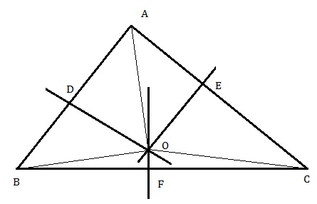 A,B and C are three points on a circle. Prove that the perpendicular ...