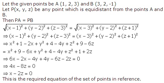 Find The Equation Of The Set Of Points Which Are Equidistant From The ...